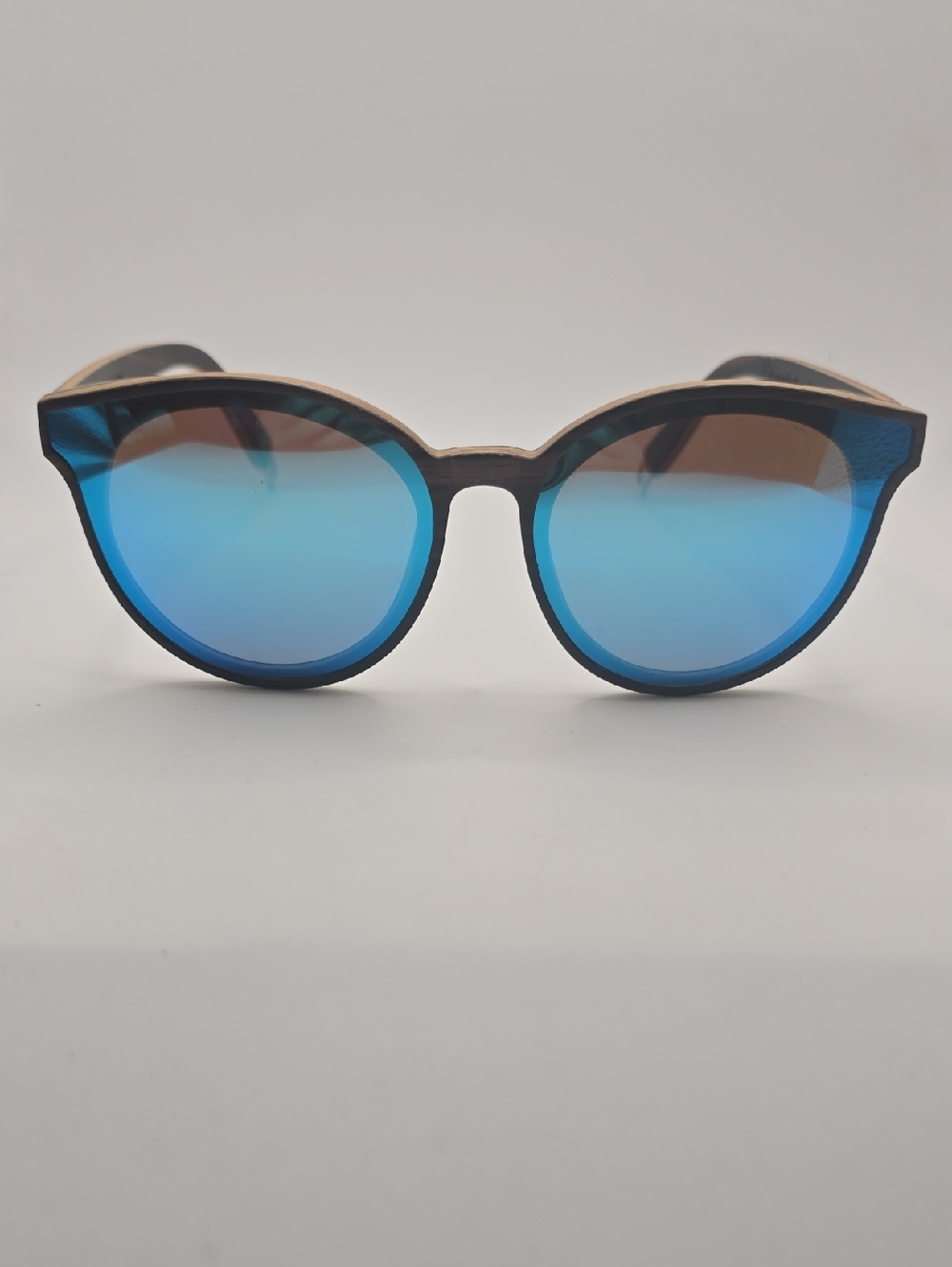 SLYK That Is Sucesz Blue Mirrored Wooden Framed Women’s Sunglasses